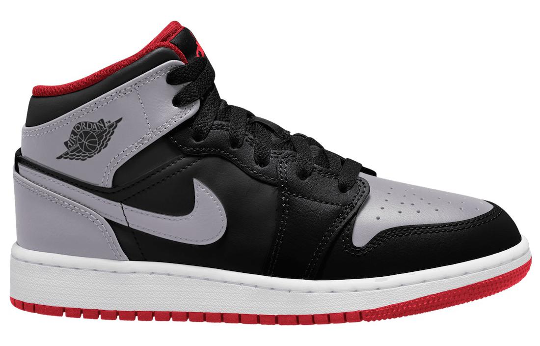 Air Jordan 1 Mid 'Black Grey Red'