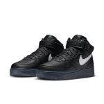 Nike Air Force 1 Mid Premium 'Black Metallic Silver'