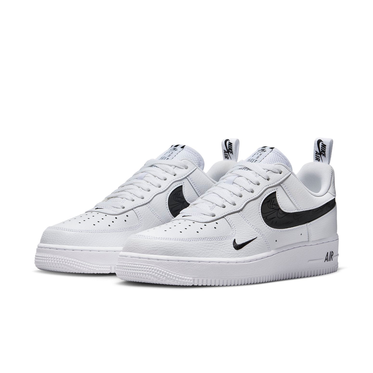 Nike Air Force 1 Low 'Multi-Etch Swoosh White Black'