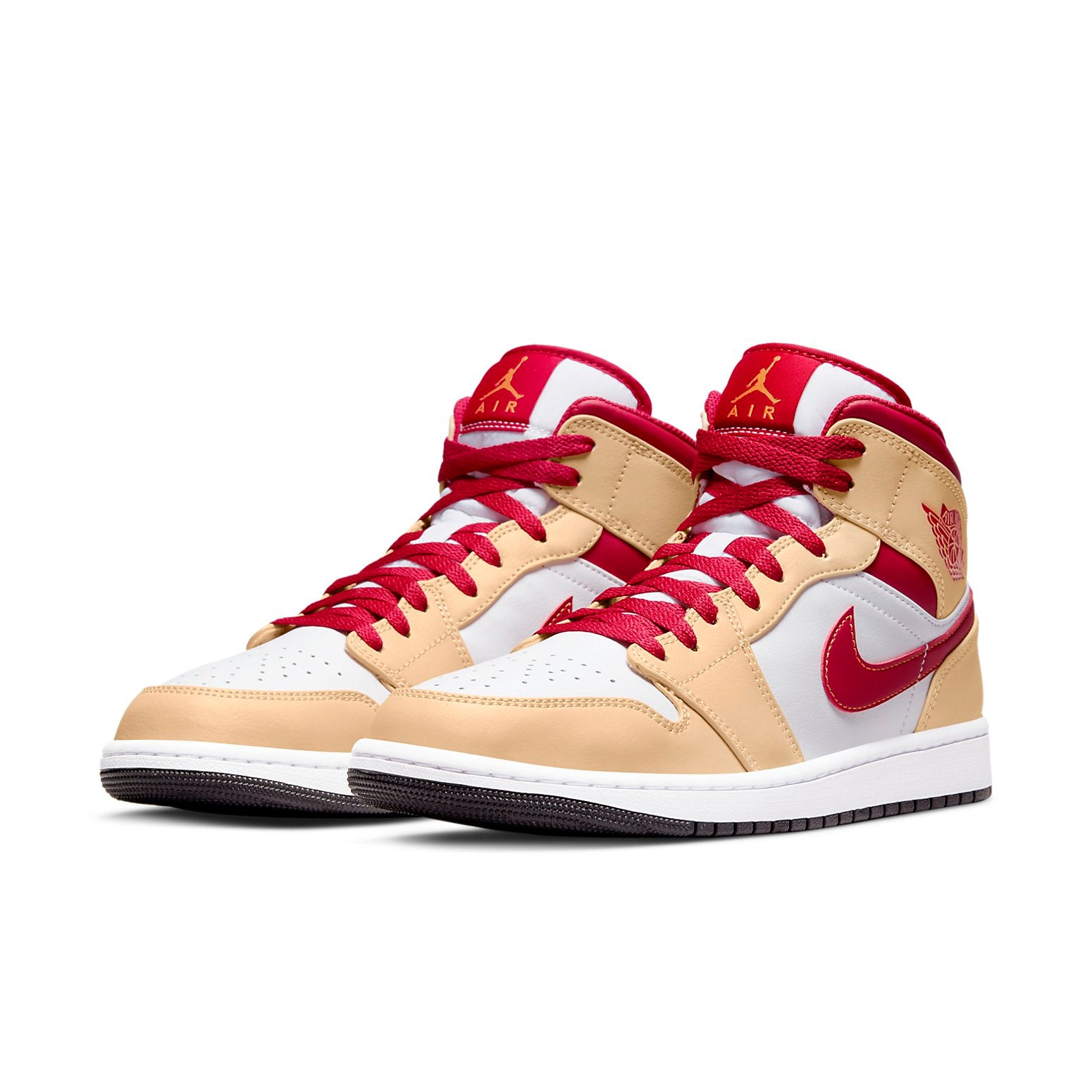 Air Jordan 1 Mid 'Light Curry Cardinal Red'