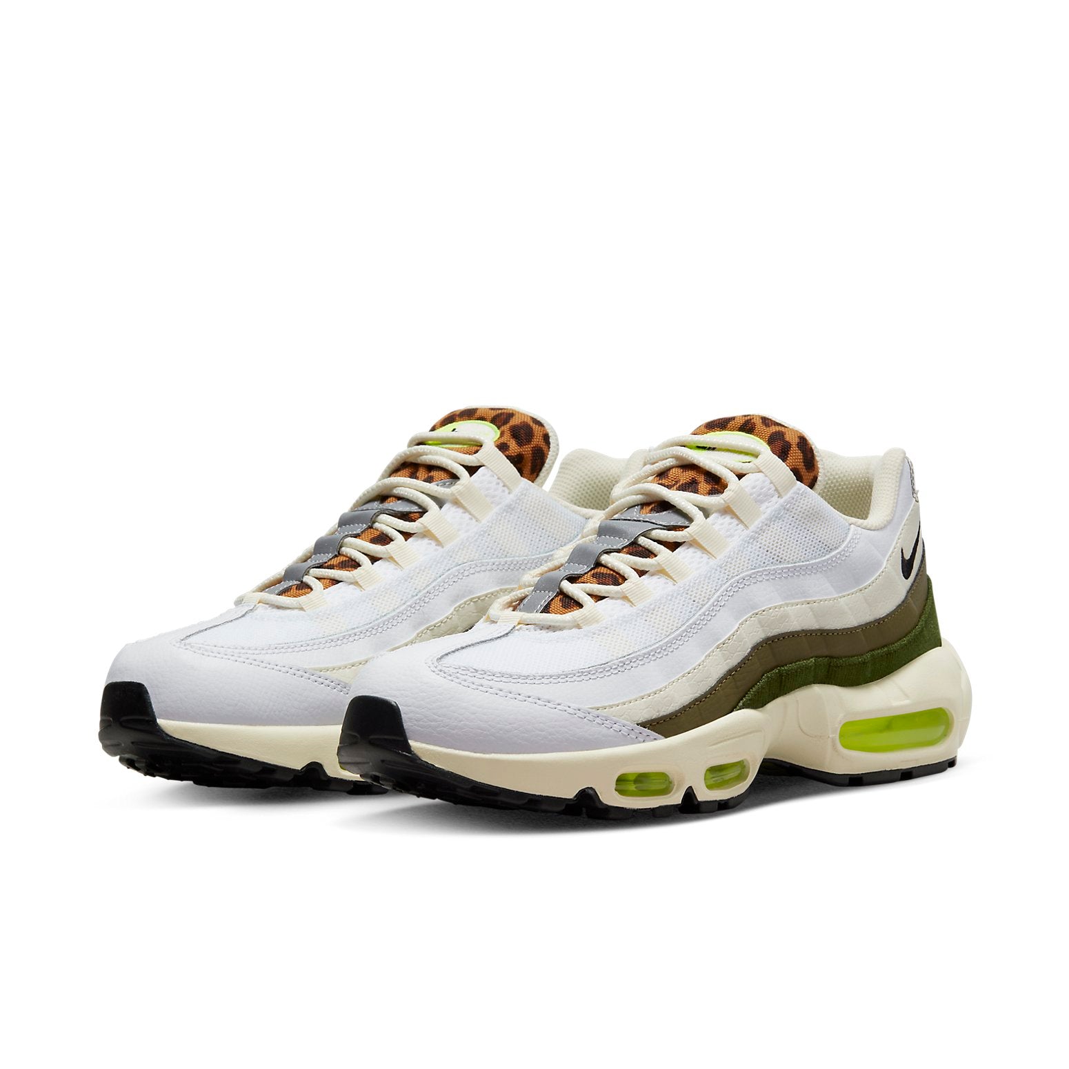 Nike Air Max 95 Leopard Tongue Low Tops Retro White Green