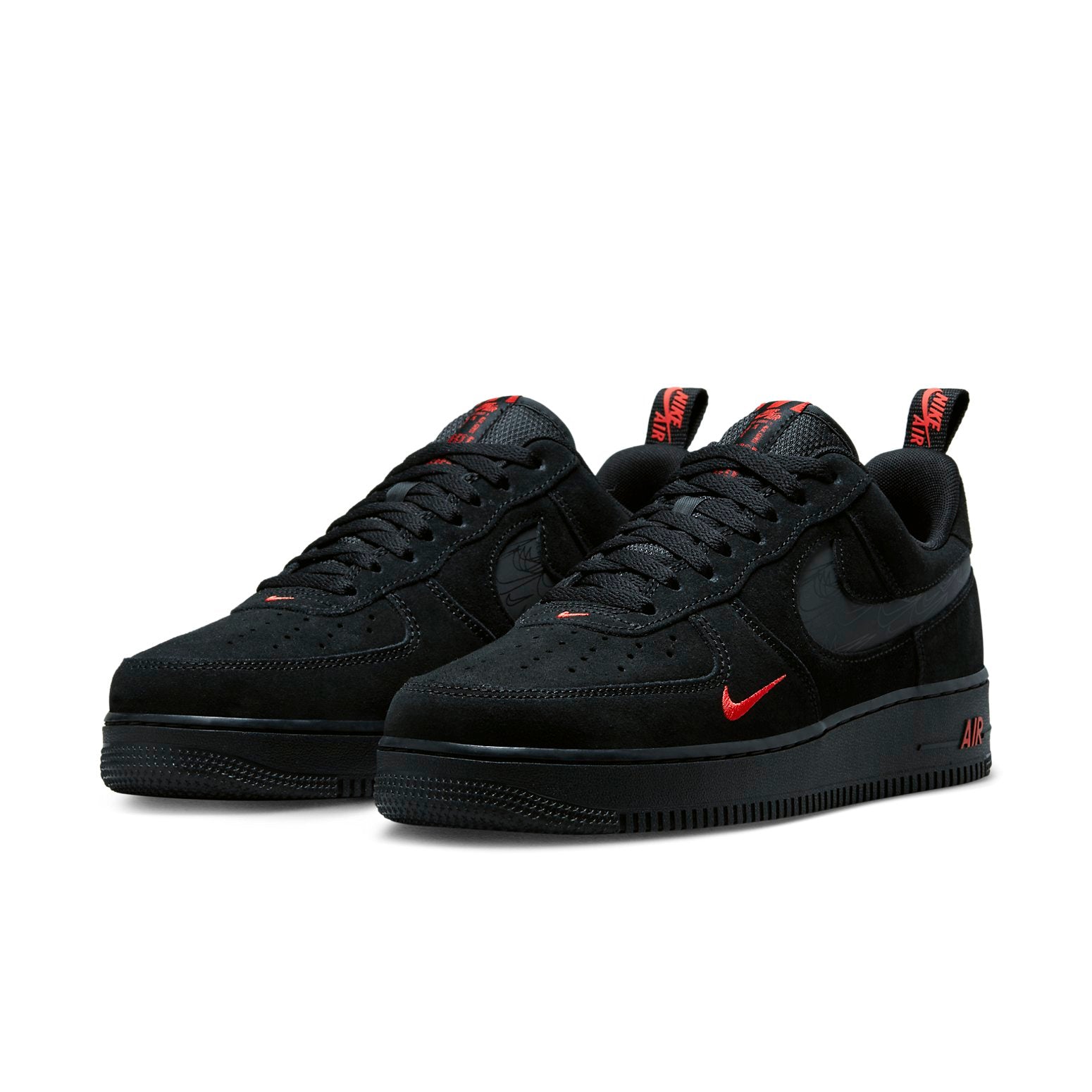 Nike Air Force 1 Low '07 LV8 'Multi-Swoosh Black Crimson'