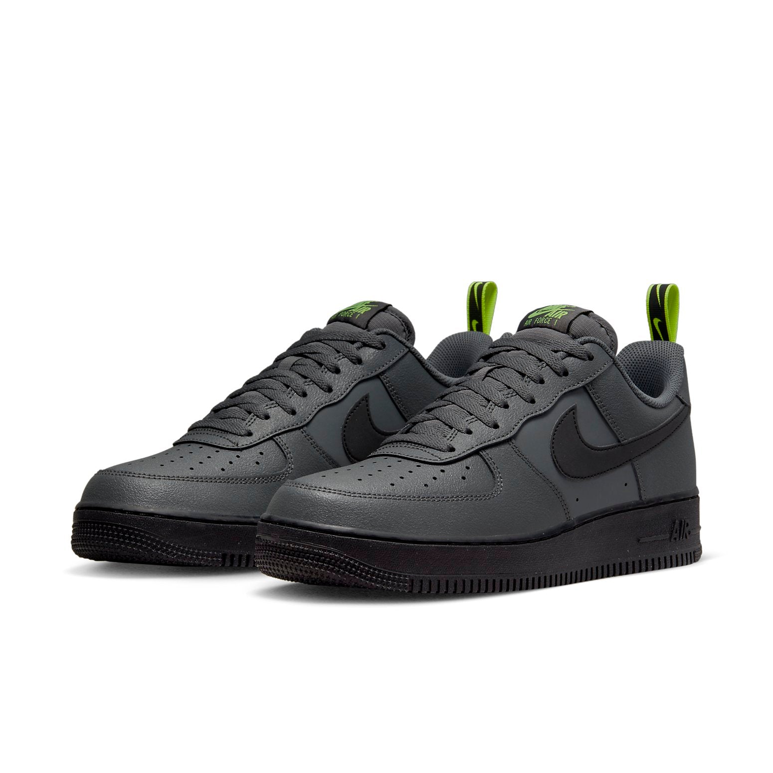 Nike Air Force 1 Low Grey Black Low Tops Casual Skateboarding Shoes