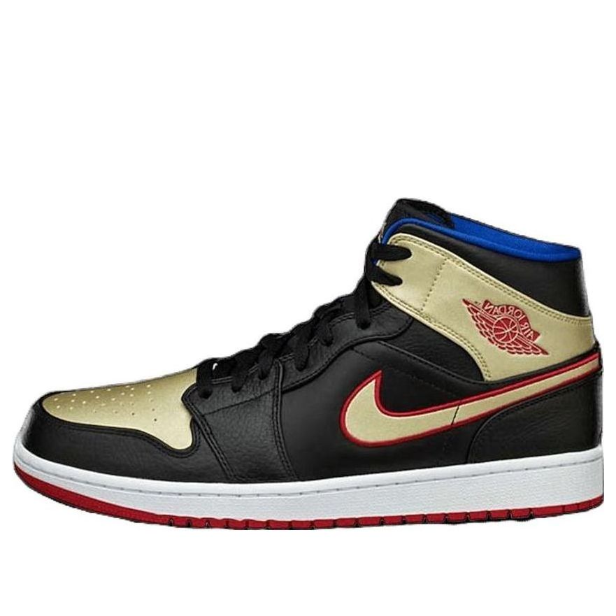 Air Jordan 1 Mid 'Black Gold Red'