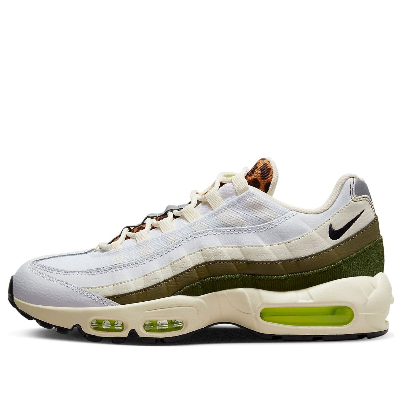 Nike Air Max 95 Leopard Tongue Low Tops Retro White Green