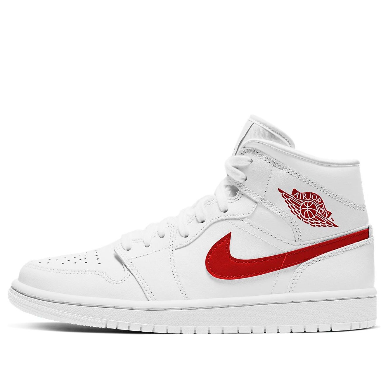 Air Jordan 1 Mid 'White University Red'