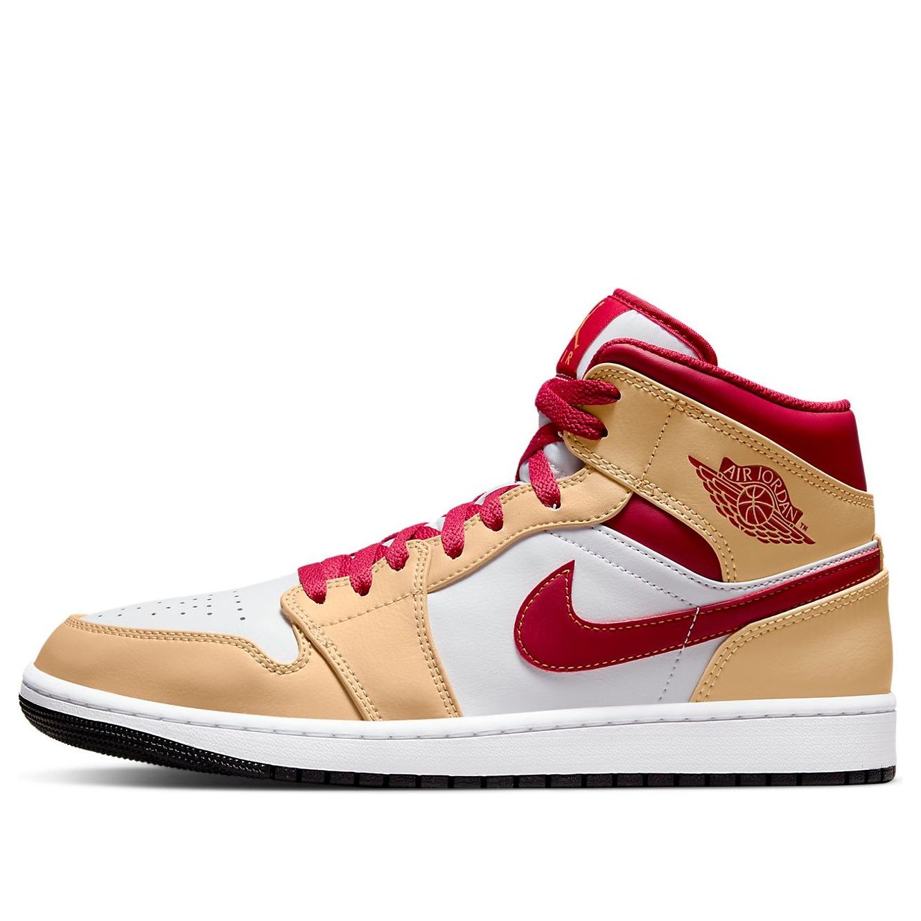 Air Jordan 1 Mid 'Light Curry Cardinal Red'