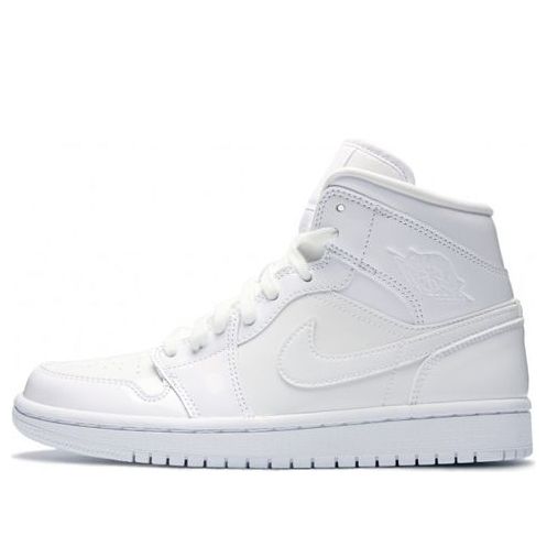 Air Jordan 1 Mid Patent 'Triple White'