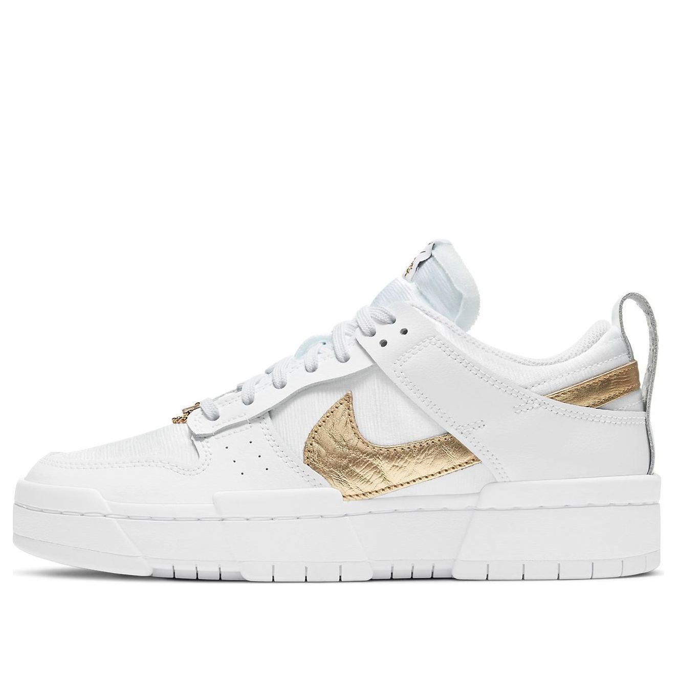 Nike Dunk Low Disrupt 'White Metallic Gold'