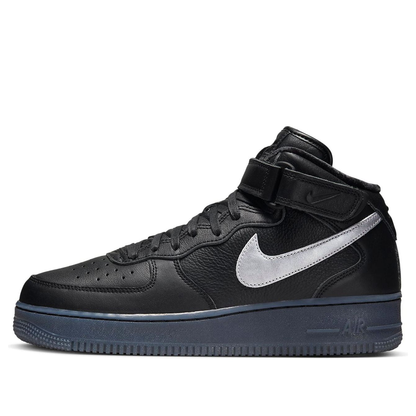 Nike Air Force 1 Mid Premium 'Black Metallic Silver'