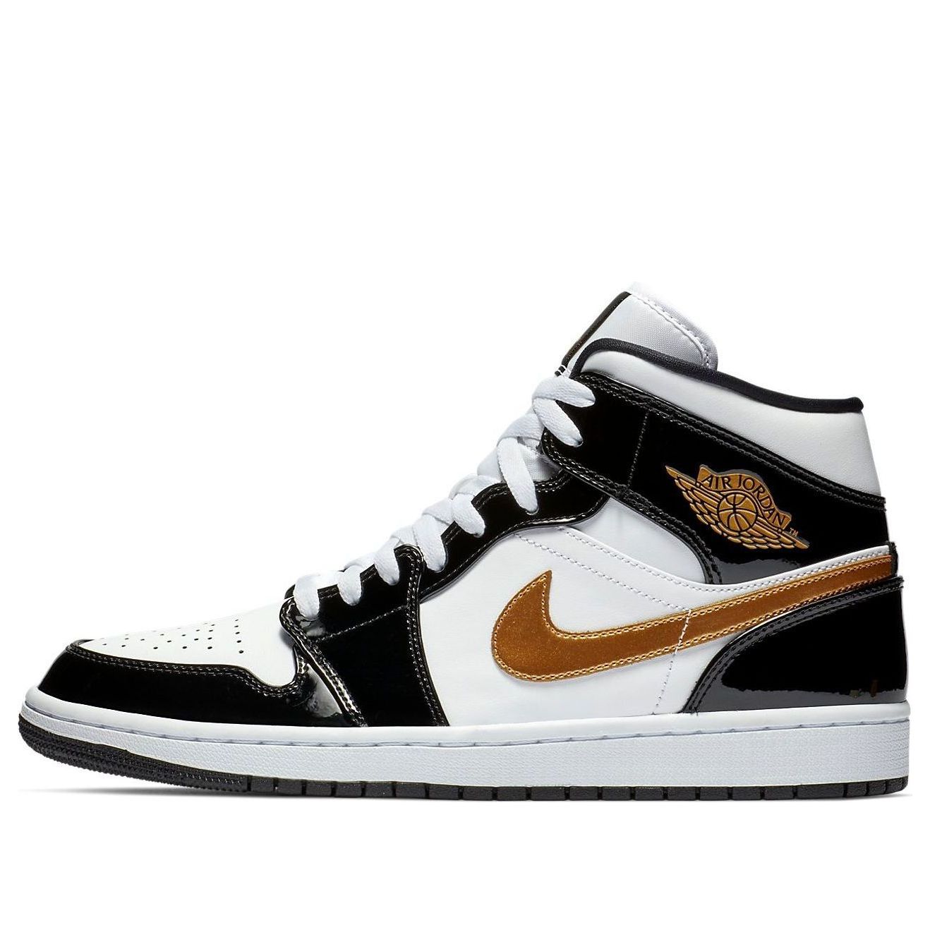 Air Jordan 1 Mid Patent 'Black Gold'